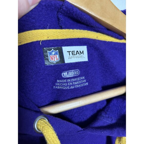Minnesota Vikings NFL Team Apparel Hoodie Purple & Yellow sz XL - Picture 5 of 11